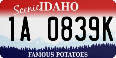 ID license plate 1A0839K