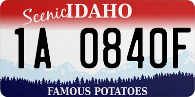 ID license plate 1A0840F