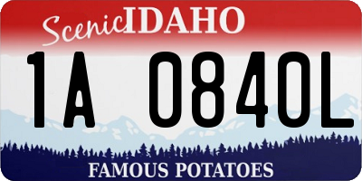 ID license plate 1A0840L