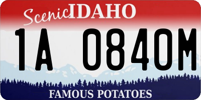 ID license plate 1A0840M