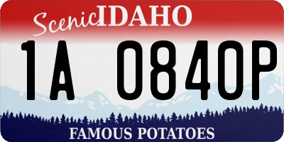 ID license plate 1A0840P