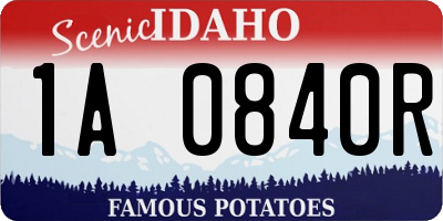ID license plate 1A0840R