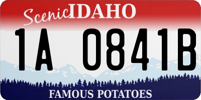 ID license plate 1A0841B