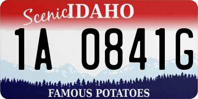ID license plate 1A0841G