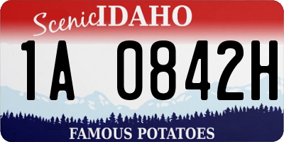 ID license plate 1A0842H