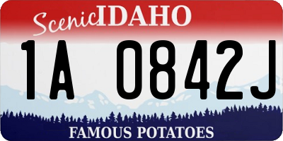 ID license plate 1A0842J