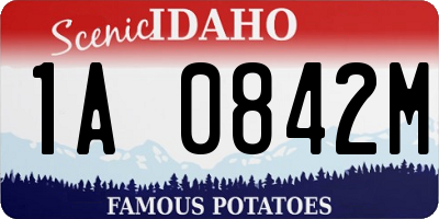 ID license plate 1A0842M