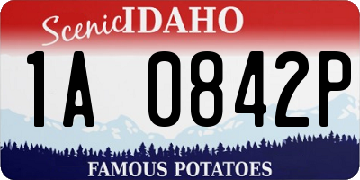 ID license plate 1A0842P