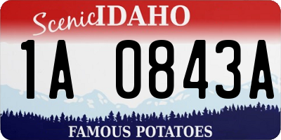 ID license plate 1A0843A