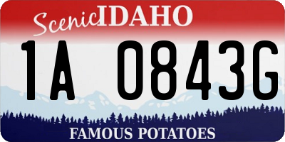 ID license plate 1A0843G
