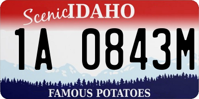 ID license plate 1A0843M