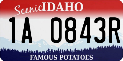 ID license plate 1A0843R
