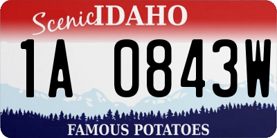 ID license plate 1A0843W