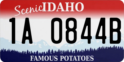 ID license plate 1A0844B