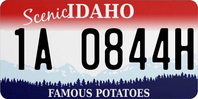 ID license plate 1A0844H