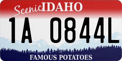 ID license plate 1A0844L