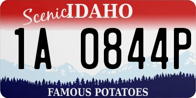 ID license plate 1A0844P