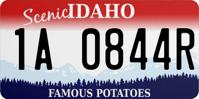 ID license plate 1A0844R