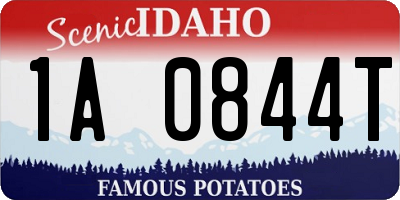 ID license plate 1A0844T