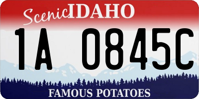 ID license plate 1A0845C