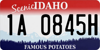 ID license plate 1A0845H