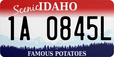 ID license plate 1A0845L