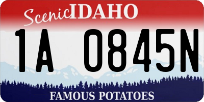 ID license plate 1A0845N