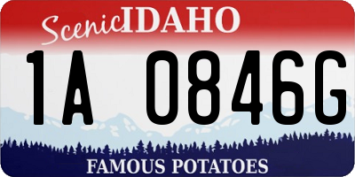 ID license plate 1A0846G