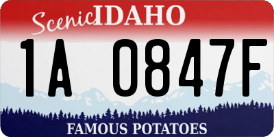 ID license plate 1A0847F