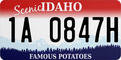 ID license plate 1A0847H