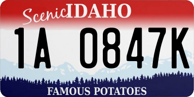 ID license plate 1A0847K