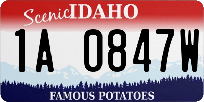 ID license plate 1A0847W