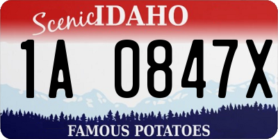 ID license plate 1A0847X