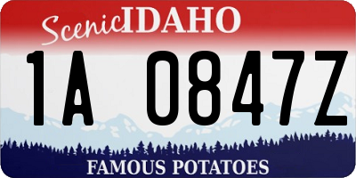 ID license plate 1A0847Z