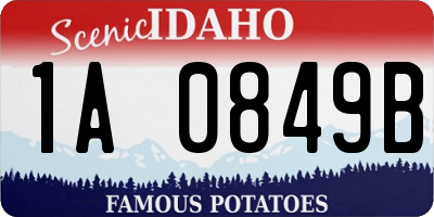 ID license plate 1A0849B