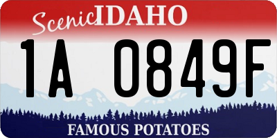 ID license plate 1A0849F