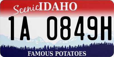 ID license plate 1A0849H