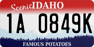 ID license plate 1A0849K