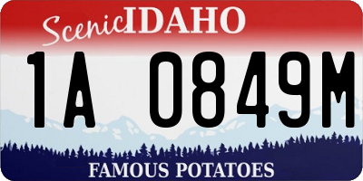 ID license plate 1A0849M