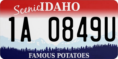 ID license plate 1A0849U