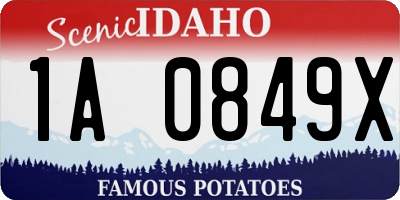 ID license plate 1A0849X