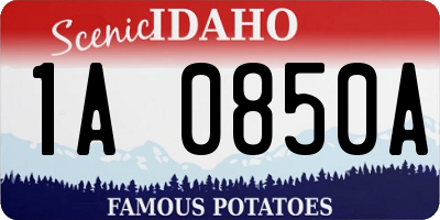 ID license plate 1A0850A