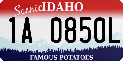ID license plate 1A0850L