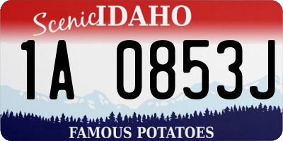 ID license plate 1A0853J