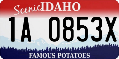ID license plate 1A0853X