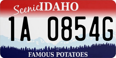 ID license plate 1A0854G