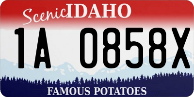 ID license plate 1A0858X