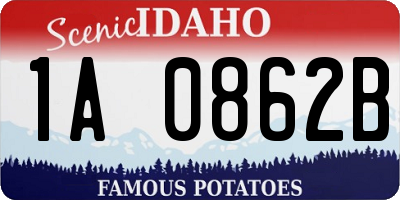 ID license plate 1A0862B