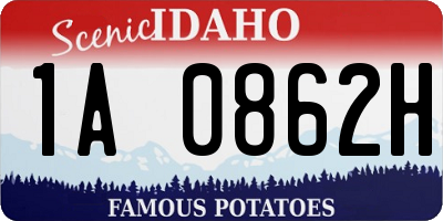 ID license plate 1A0862H