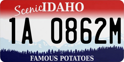 ID license plate 1A0862M